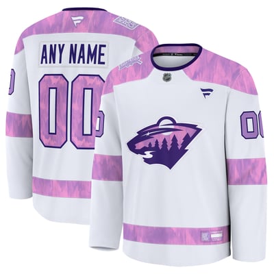 Minnesota Wild Fanatics 2024 Hockey Fights Cancer Custom Practice Jersey - White